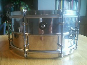 1920s 1930s Vintage Ludwig Nickel On Brass NOB 14" x 6.5" 8 Lug Snare Drum