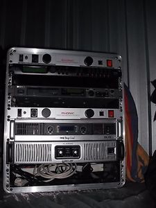 Pro Audio Amplifier Rack with Processor, Audio Power Conditioner, Sony CD