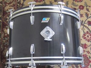 VINTAGE LUDWIG B/O 3-PLY 14 X 26 BLACK CORTEX BASS DRUM - UNUSED!!