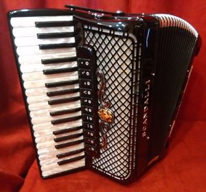 NEW Scandalli Piano Accordion Black Polifonico IX 37/96 4/5 LMMM Made in Italy