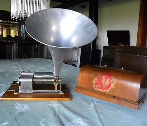 2 Minuten Phonograph Walzenspieler PATHÉ COQ Cylindres complet SPIELT plays 1902