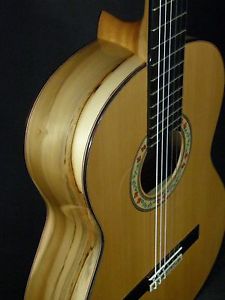 SPANISH FLAMENCO GUITAR.  TRADITIONAL EBONY PEGS.  RED GUM. GUITARRA.  HARD CAS