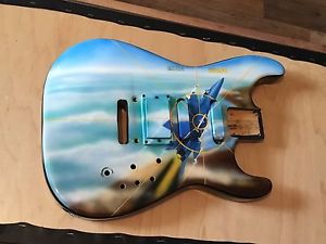 1988 Jackson USA San Dimas Custom Jet Missile Graphic Guitar Body Floyd Ready