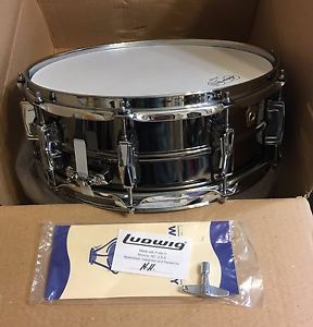 New, Ludwig Supra-Phonic Brass Shell Black Beauty 5x14 Snare Drum LB416, NICE