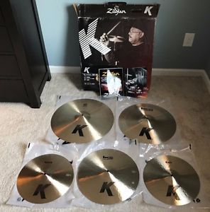 K Zildjian 5pc Cymbal Set-up (K0800) - 14" Hi Hats, 16" & 18" Crashes, 20" Ride