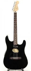fender acoustic Stratacoustic Deluxe Black guitar From JAPAN/456