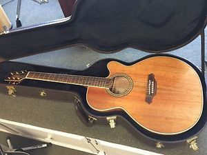 Takamine Pro Series EF508KC NEX Koa A/E Guitar w/Case Made in JAPAN