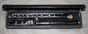 Antique 19th french wooden flute Boehm system Thibouville Lamy no crack new pads