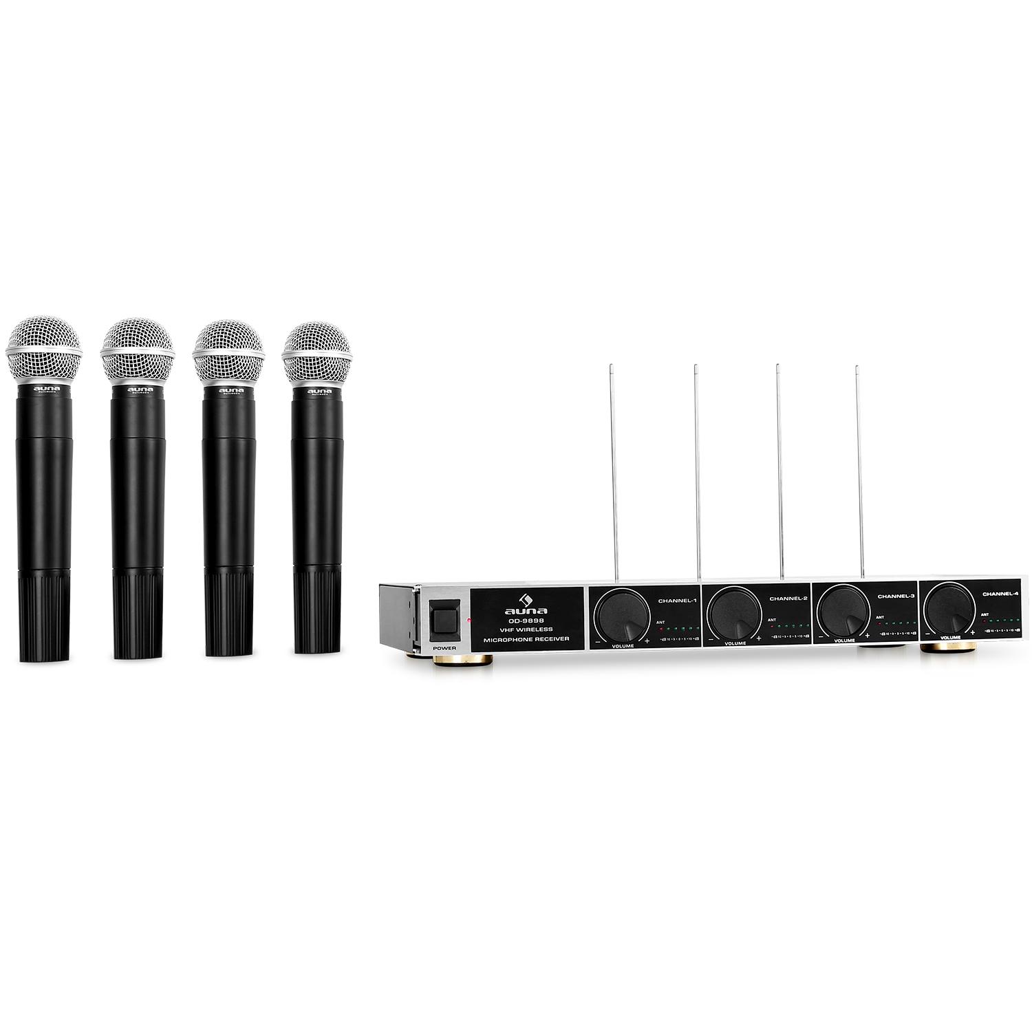 [OCCASION] PACK DJ PA MICRO SANS FIL AUNA 4X MICRO + RECEPTEUR 4 CANAUX VHF