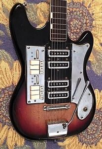 RARE *FIRST VERSION* TEISCO BARITONE DELUXE 4PU GUITAR 100% MIJ JAPAN AWESOME!!