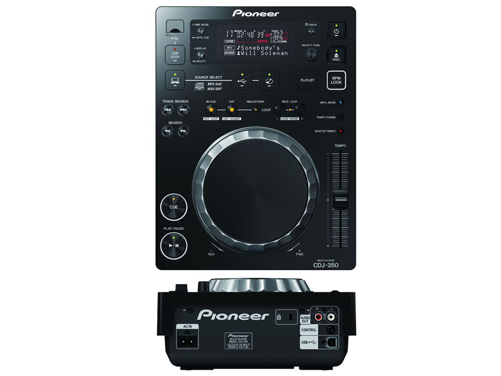 Pioneer CDJ-350 Lettore Player multimediale con supporto Rekordbox Nero/Black