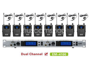 ACEMIC EM-4100 W/ 8 transmitters 100M UHF 928MHz Wireless In Ear Monitor System