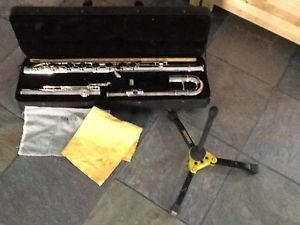 Base Flute, Schiller, Frankfurt Germany, Silver plated, closed hole