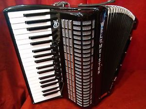 Used Weltmeister Piano Accordion Topas III Black LMM 37/96 Made in Germany