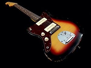 LEFTY! MJT Custom Aged Jazzmaster Nitro Guitar Musikraft Flame Neck HSC RELIC!