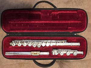 Yamaha Allegro 371 open holed flute 925 Sterling Silver With Gold  Mouth Piece