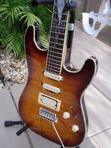Strat style gorgeous w Iban+z shredder near mint RARE inlays Vai esque