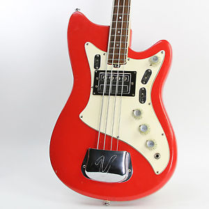 Vintage 1960s Vox Hawk IV Bass Red Refin Made In Italy W/ Built In Fuzz!