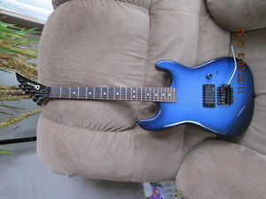 VINTAGE 1980's CHARVEL JACKSON BLUE BURST PAINT, WITH EMG 81 AND KAHLER TREMOLO