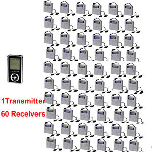 65-115MHz Pro FM Wireless Radio Tour Guide System for Conference, Tourism,1T60R