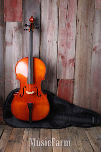 Samuel Eastman VC100 4/4 Full Size Hand Carved Cello Outfit with Bow and Gig Bag