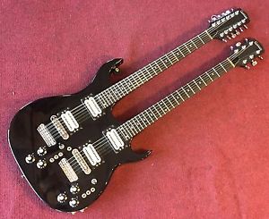 Carvin DN 612 Circa 1982 Black Double Neck Made in USA OHSC 6/12 Set Neck image 1