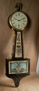 Antique SETH THOMAS  Banjo Clock “Perry Victory Lake Erie” Mahogany Case
