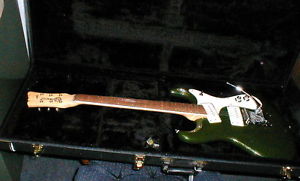 SIGNED, RARE,  MOSRITE GUITAR , DIAMOND MONEY GREEN, USA