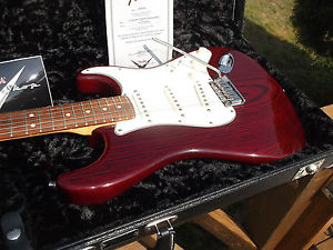 2007 FENDER CUSTOM SHOP ASH-BODY STRATOCASTER, CRIMSON RED, COA, FREE SHIP 'BIN'