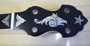 Artistically rendered Regent/No 2 banjo by Wyatt Fawley, Engraving ca 1903