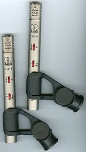 PAIR  AKG AUSTRIA C-451-B CARDIOID STEREO PAIR  CONDENSER MICROPHONES NEAR MINT