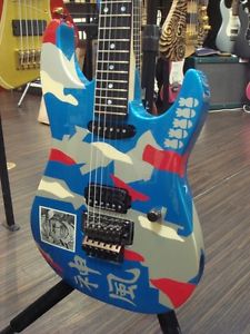 ESP Kamikaze 2 George Lynch Signature Model Blue Camouflage w/ESP Gigbag