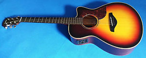 Yamaha AC3M electro acoustic guitar +hard shell case, accessories & guitar stand