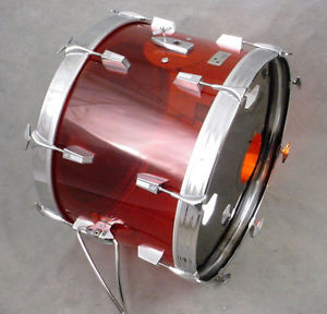 70's SONOR ACRYL 14x22" RED CHAMPION BASS DRUM, SUPER RARE