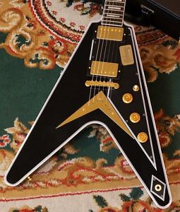 Used Gibson Custom Shop Flying V Custom/Ebony 2016 Electric Guitar