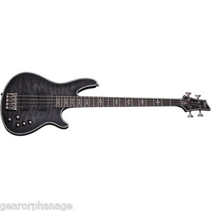 Schecter Hellraiser Extreme-4 See-Thru Black Satin STBLS *NEW* Bass + GIG BAG!