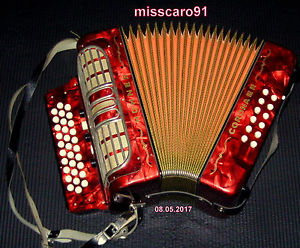 WOW  Made in Germany  G/C/F Hohner Corona III R diatonic accordion case + straps