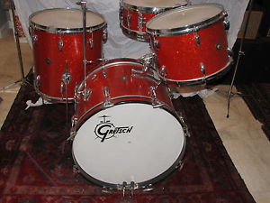 Gretsch 60's Round Badge in Tangerine Glass Glitter Original 4 piece kit .