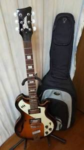 Italia Guitars Mondial Classic Semi Acoustic Sunburst E-Guitar Free Shipping