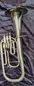 Yamaha YAH 201 S Tenor Horn Alto Horn Brass Band Silver Plate