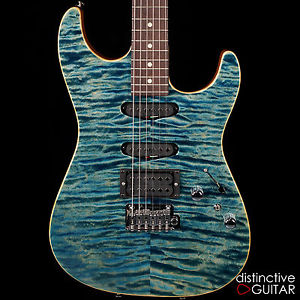 NEW TOM ANDERSON DROP TOP ELECTRIC GUITAR QUILT MAPLE TOP IN ARCTIC BLUE FINISH