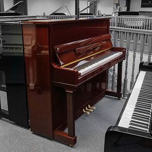 Nearly New May Upright Piano  - Polished Mahogany