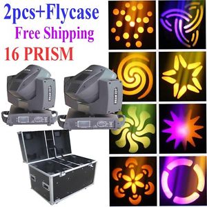 2PCS 230W 7r sharpy beam Moving Head light DMX DJ lighting flightcase 16 Prism