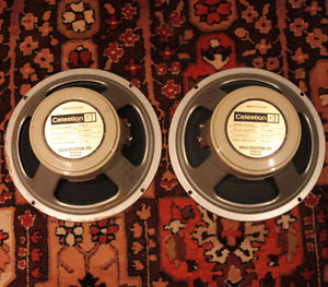 Vintage 1976 Celestion T1281 Matched Greenback Speaker Pair G12 Made In England