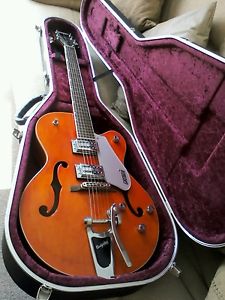 Gretsch G5420 electromatic electric guitar, hollow body,orange with hard case