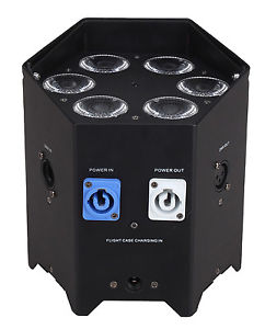 8pc par can 6x18W RGBWAUV 6in1 wireless DMX512 par can64  IR APP W/flight case