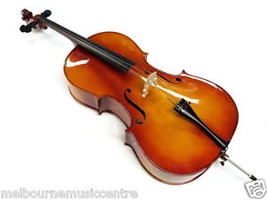 VALENCIA 4/4 CELLO OUTFIT Solid Carved Top & Back *w/Bow Gig Bag & Rosin* NEW!