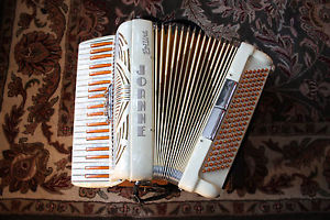 RARE VINTAGE: Piano Accordion Made in Italy - POLLINA - Ivory - 41 Keys