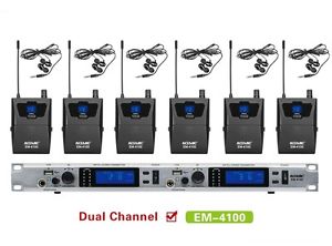 ACEMIC EM-4100 6 transmitters 100M UHF 928MHz Wireless In Ear Monitor System