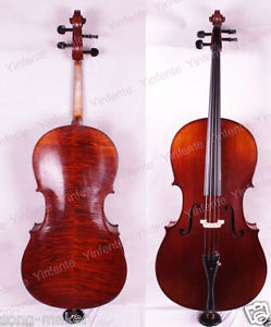 4/4 Cello Spruce Top Flame Maple Nice Finished Powerful Sound Master Work #605
